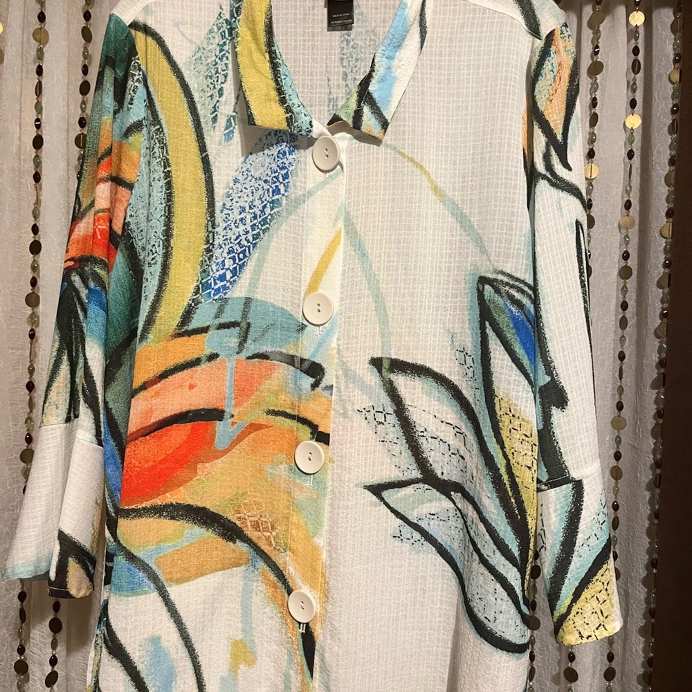 Ali Miles Multicolor Abstract Blouse